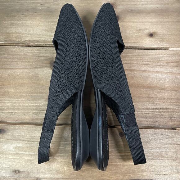 Anne Klein Women's Ontario Slingback Flats Size 7 Black Fabric Pointed Toe - Picture 8 of 11